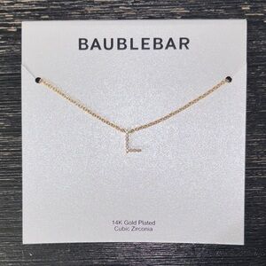 NWT BaubleBar “L” Initial Necklace